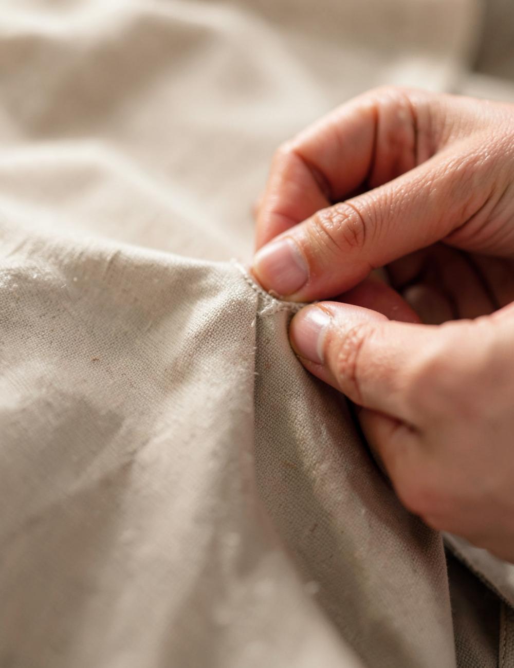Detaliu textil și mâini